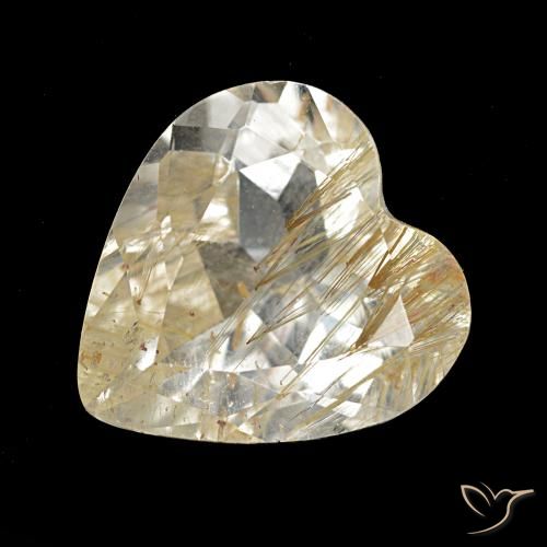 Topaze rutile Marron doré très clair naturelle Forme de coeur, 4.76 ct, Transparent