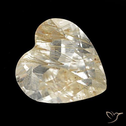 Topaze rutile Marron doré très clair naturelle Forme de coeur, 4.76 ct, Transparent