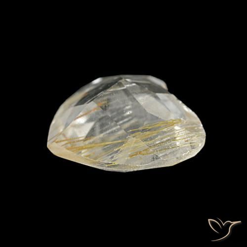 Topaze rutilée jaune naturelle forme de coeur, 1,06 ct, transparent