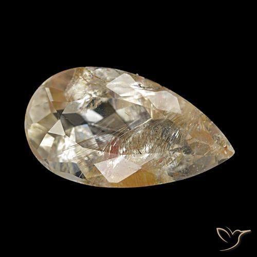 Topaze rutile Marron doré très clair naturelle En forme de poire, 5.03 ct, Transparent