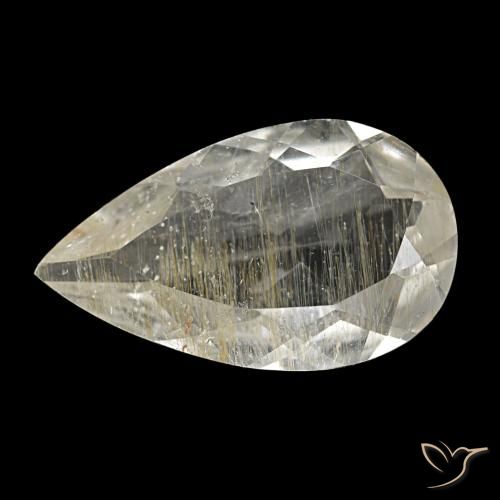 Topaze rutilée jaune naturelle en forme de poire, 4,94 ct, transparent