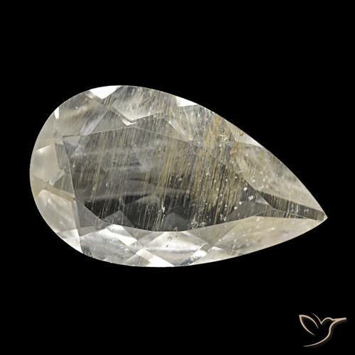 Topaze rutilée jaune naturelle en forme de poire, 4,94 ct, transparent