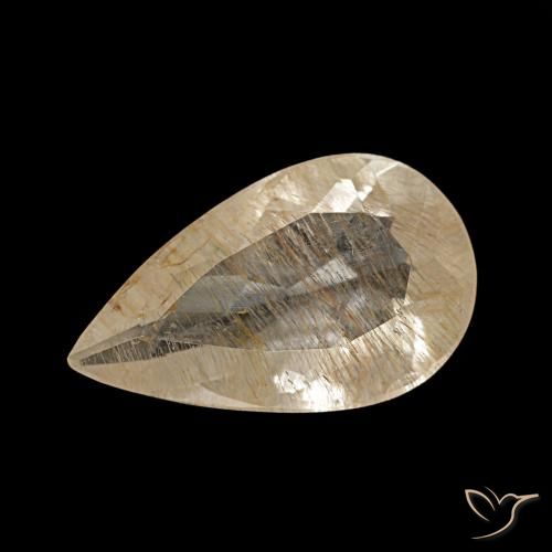 Topaze rutilée jaune de 2,36 ct, en forme de poire, transparent