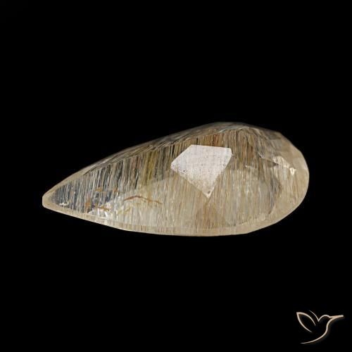 Topaze rutilée jaune naturelle en forme de poire, 2,36 ct, transparent