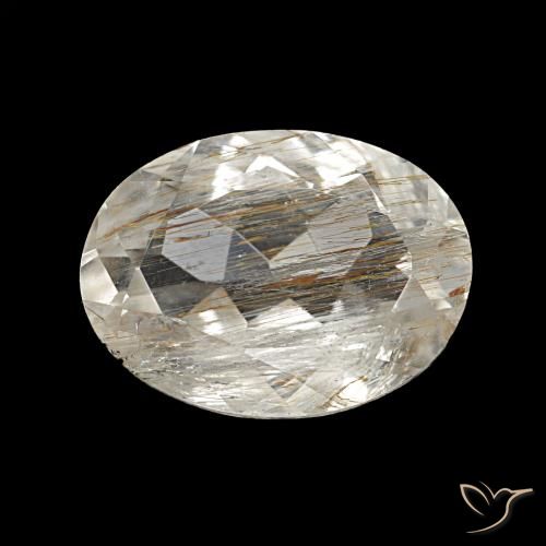 Topaze rutilée clair et bronze doré de 3,70 ct, ovale, transparent
