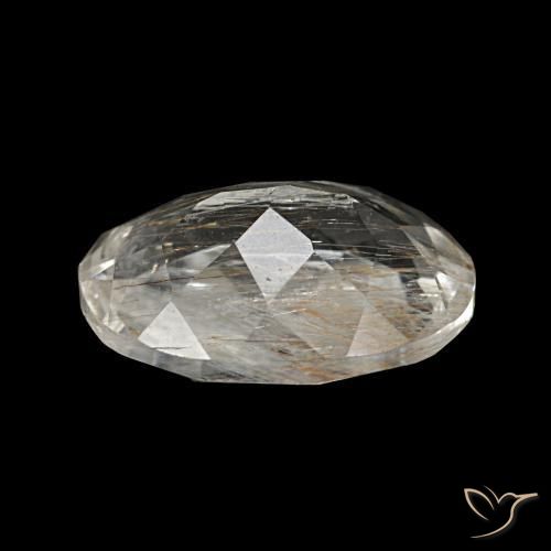 Topaze rutilée clair et bronze doré naturelle coupe ovale, 3,70 ct, transparent