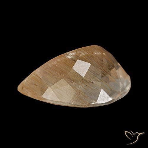 Topaze rutile orange-doré naturelle en forme de poire, 4,46 ct, transparent