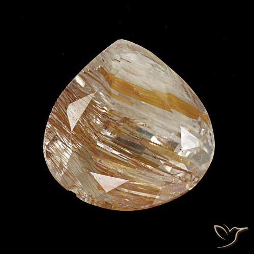 Topaze rutilée jaune de 3,18 ct, en forme de poire, transparent