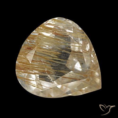 Topaze rutilée jaune naturelle en forme de poire, 5,22 ct, transparent