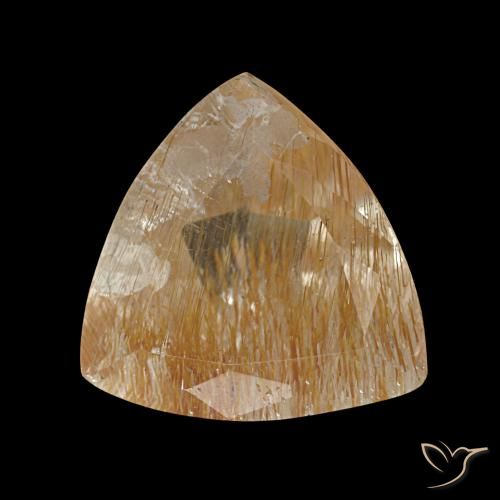 Topaze rutile Doré moyen naturelle Trillion, 4,62 ct, Transparent