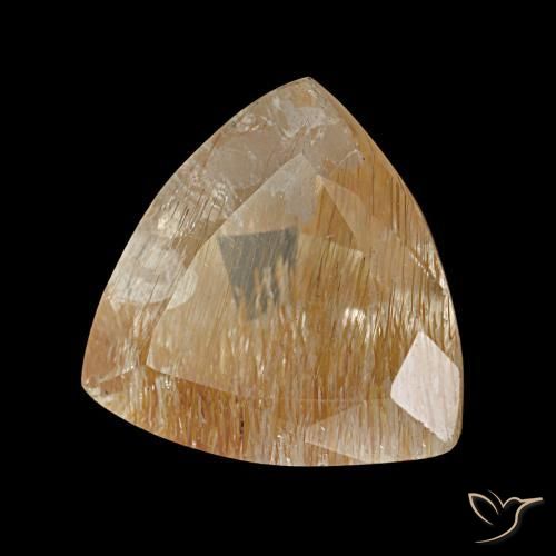 Topaze rutile Doré moyen naturelle Trillion, 4,62 ct, Transparent