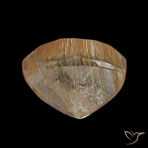 Topaze rutile Doré moyen naturelle Trillion, 4,62 ct, Transparent