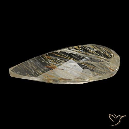 Topaze rutilée jaune naturelle en forme de poire, 1,84 ct, transparent