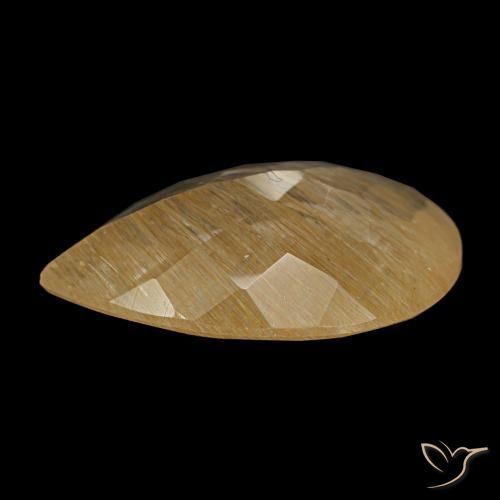Topaze rutilée marron naturelle en forme de poire, 2,89 ct, transparent