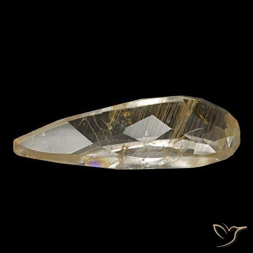 Topaze rutilée jaune naturelle en forme de poire, 4,48 ct, transparent