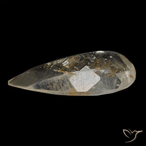 Topaze rutilée jaune naturelle en forme de poire, 2,67 ct, transparent