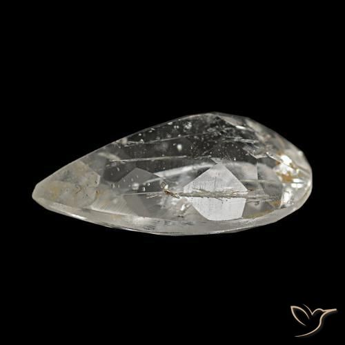 Topaze rutilée jaune naturelle en forme de poire, 2,87 ct, opaque