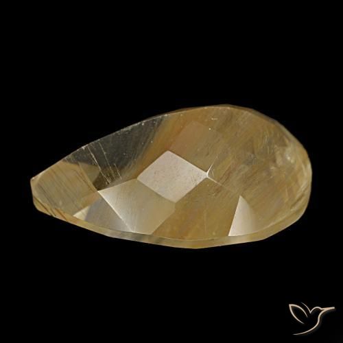 Topaze rutile Medium Light-Brown naturelle En forme de poire, 6.92 ct, Transparent
