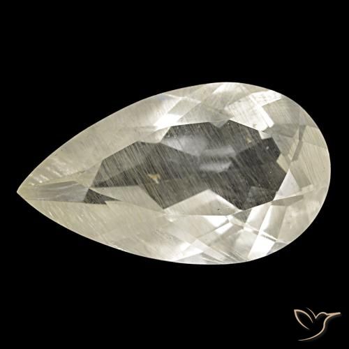 Topaze rutilée jaune de 9,15 ct, en forme de poire, transparent