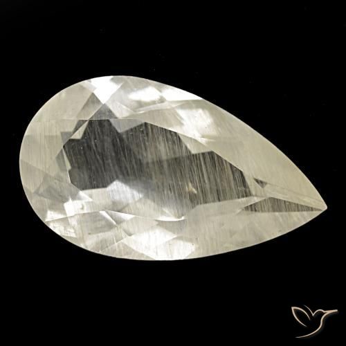 Topaze rutilée jaune naturelle en forme de poire, 9,15 ct, transparent