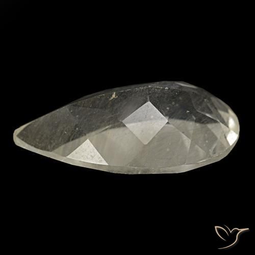 Topaze rutilée jaune naturelle en forme de poire, 9,15 ct, transparent