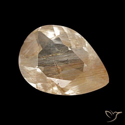 Topaze rutilée marron naturelle en forme de poire, 2,07 ct, transparent
