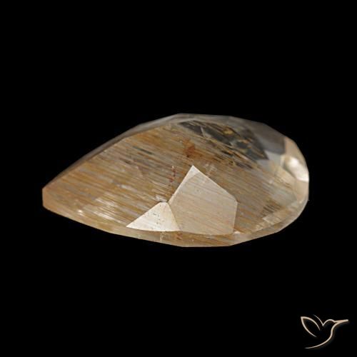 Topaze rutilée marron naturelle en forme de poire, 2,07 ct, transparent