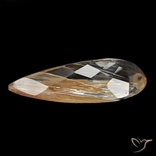 Topaze rutilée marron naturelle en forme de poire, 5,48 ct, transparent