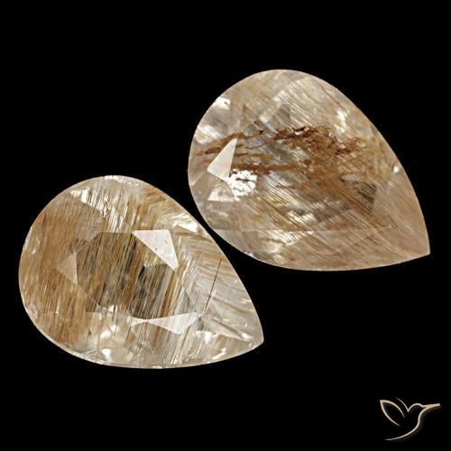 Achetez naturel 5,13ct marron topaze rutilée gems, en forme de poire, en provenance brésil chez gemselect. en stock, livraison internationale!