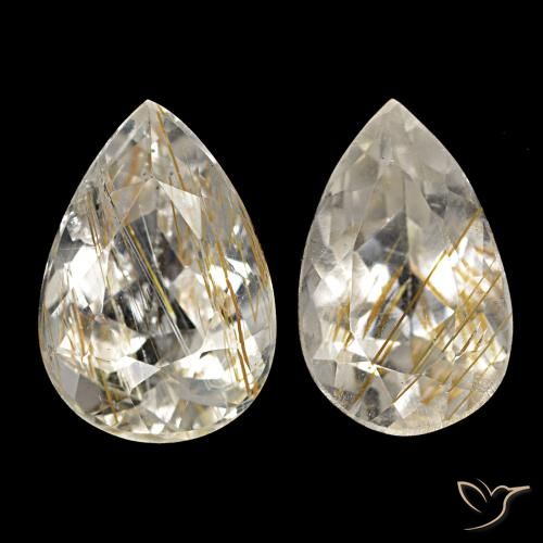 Achetez naturel 4,34ct jaune topaze rutilée gems, en forme de poire, en provenance brésil chez gemselect. en stock, livraison internationale!