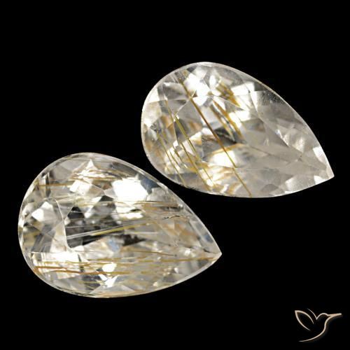 Achetez naturel 4,34ct jaune topaze rutilée gems, en forme de poire, en provenance brésil chez gemselect. en stock, livraison internationale!