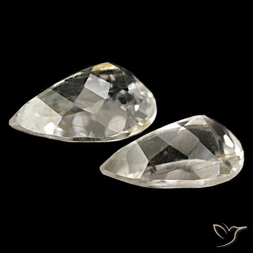 Achetez naturel 4,34ct jaune topaze rutilée gems, en forme de poire, en provenance brésil chez gemselect. en stock, livraison internationale!