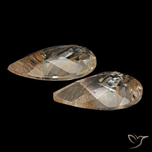 Achetez naturel 3,26ct marron topaze rutilée gems, en forme de poire, en provenance brésil chez gemselect. en stock, livraison internationale!