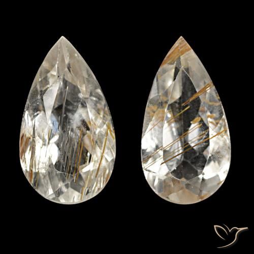 Achetez naturel 4,03ct jaune topaze rutilée gems, en forme de poire, en provenance brésil chez gemselect. en stock, livraison internationale!