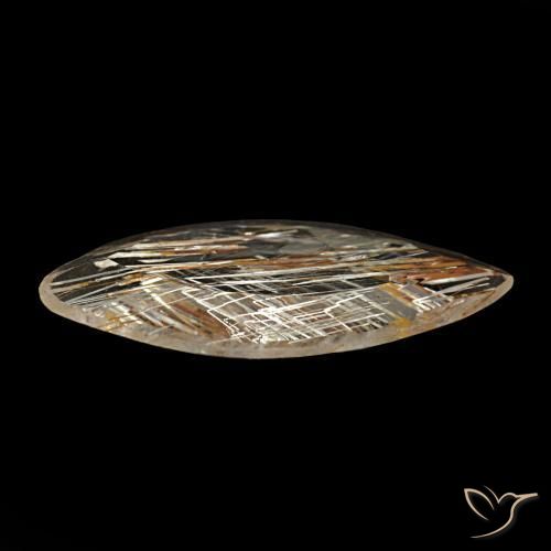 Topaze rutilée jaune naturelle marquise, 2,09 ct, transparent