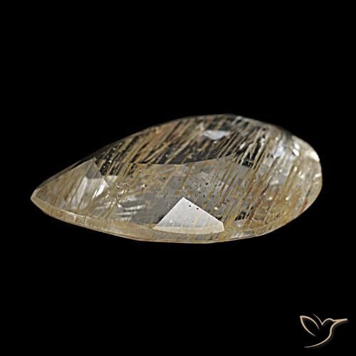 Topaze rutilée jaune naturelle en forme de poire, 2,67 ct, transparent