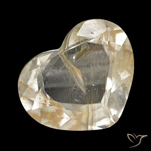Topaze rutilée jaune naturelle forme de coeur, 4,79 ct, transparent