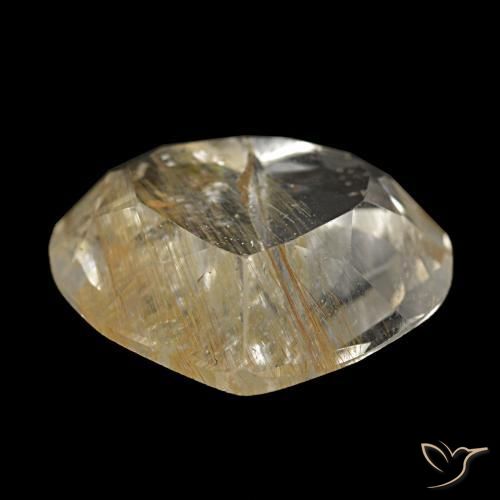 Topaze rutilée jaune naturelle forme de coeur, 4,79 ct, transparent