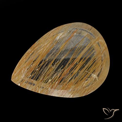 Topaze rutilée marron naturelle en forme de poire, 2,90 ct, transparent