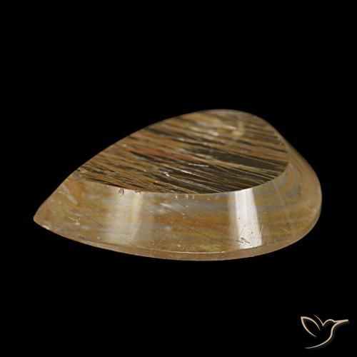 Topaze rutilée marron naturelle en forme de poire, 2,90 ct, transparent