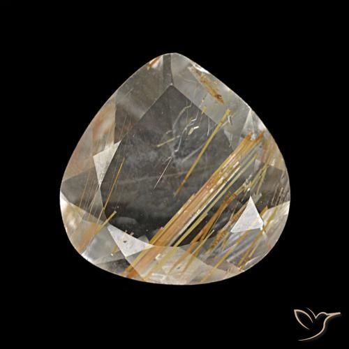 Topaze rutilée marron doré très clair naturelle en forme de poire, 1,95 ct, transparent
