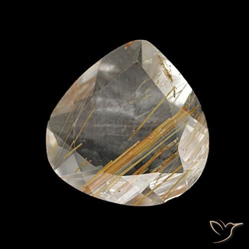 Topaze rutilée marron doré très clair naturelle en forme de poire, 1,95 ct, transparent
