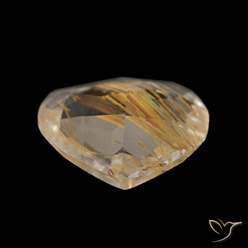 Topaze rutilée marron doré très clair naturelle en forme de poire, 1,95 ct, transparent