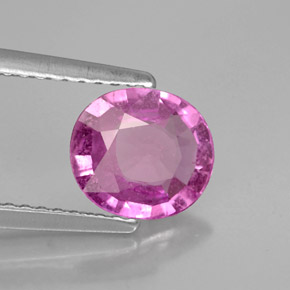 Saphir violet naturelle coupe ovale, 1,40 ct, VS-SI