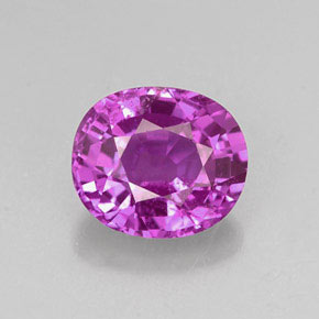 Saphir violet naturelle coupe ovale, 1,43 ct, VS-SI