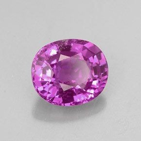 Saphir violet naturelle coupe ovale, 1,43 ct, VS-SI