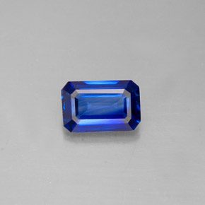 Saphir bleue naturelle taille émeraude, 0,67 ct, VS