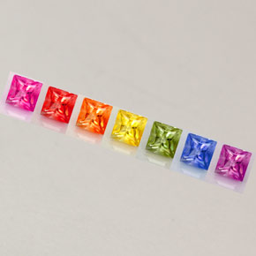 Achetez naturel ct multicolore saphir gems, carré, en provenance tanzanie (songea) chez gemselect. en stock, livraison internationale!