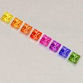 Achetez naturel ct multicolore saphir gems, carré, en provenance tanzanie (songea) chez gemselect. en stock, livraison internationale!