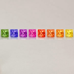 Achetez naturel ct multicolore saphir gems, carré, en provenance tanzanie (songea) chez gemselect. en stock, livraison internationale!